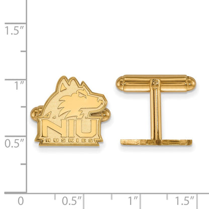 14K Gelbgold Gold Logoart Northern Illinois University N-i-u Huskies Manschette Knöpfe