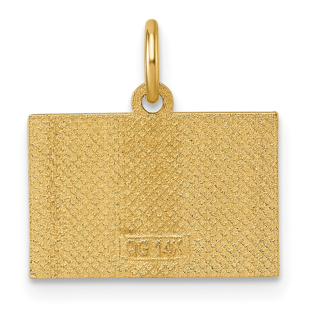 14K Gelbgold Polierter Emaillierter Regenbogenflagge-Anhänger
