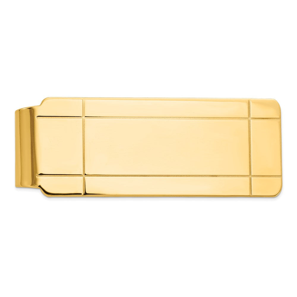 14K Gelbgold Herren Gerillt Geldklammer