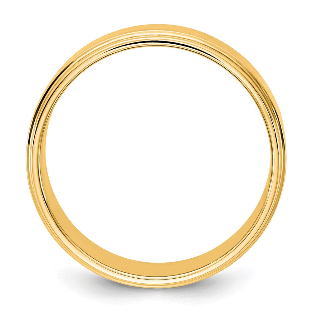 14K Gelbgold 7 mm flacher Ehering mit Stufenkante