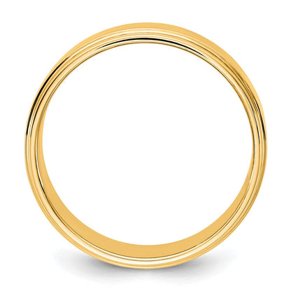 14K Gelbgold 7 mm flacher Ehering mit Stufenkante