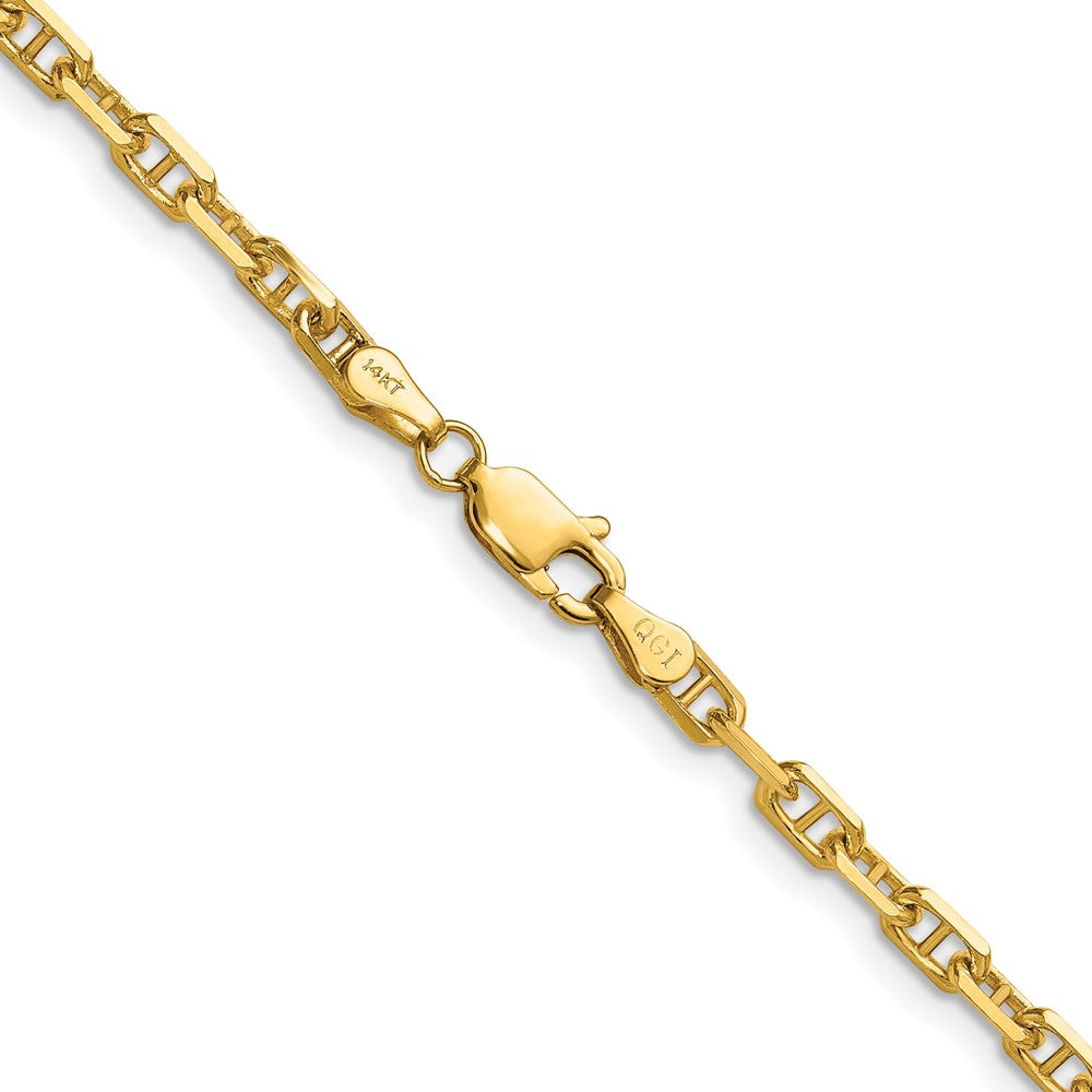 14K Gelbgold 3.5mm Diamantiert Marine Anker Halskette