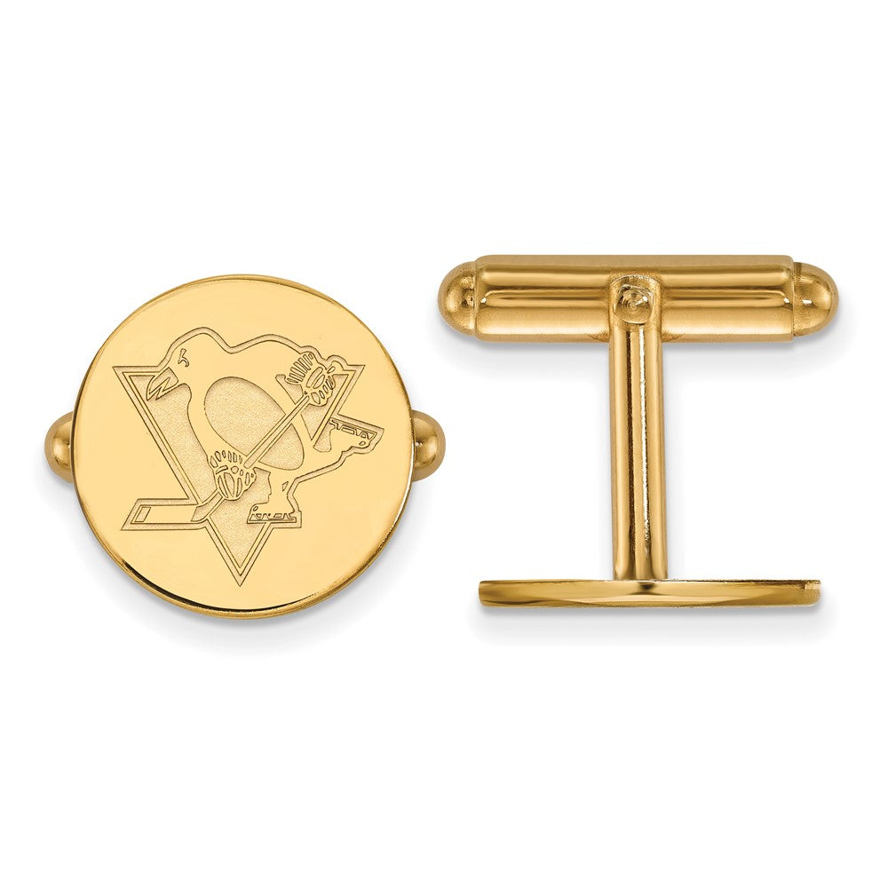 14K Gelbgold Gold Nhl Logoart Pittsburgh Penguins Manschette Knöpfe