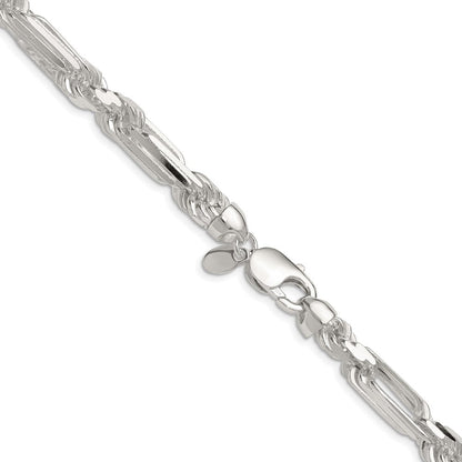 Sterlingsilber 8mm Diamantiert Figarope 26 Zoll Kette