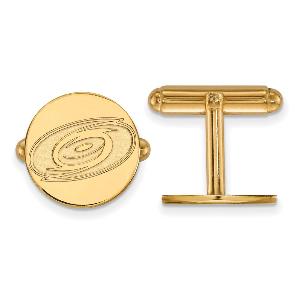 14K Gelbgold Gold Nhl Logoart Carolina Hurricanes Manschette Knöpfe