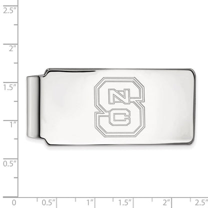 10K Weißgold Logoart North Carolina State University N-c-s Geldklammer