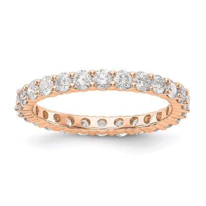 14K Roségold 1.5ct Shared Krappen Diamant Memoire Ehering Ring