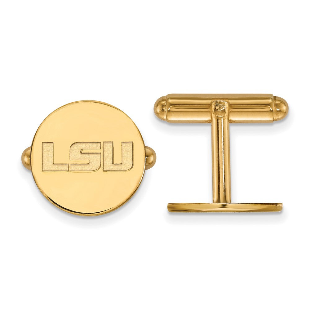 14K Gelbgold Gold Logoart Louisiana State University L-s-u Manschette Knöpfe