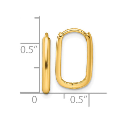 14K Gelbgold Poliert Rechteck 2.00mm Klappbar Creolen