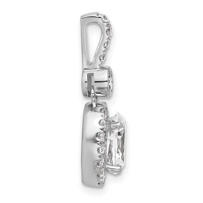 14K Weißgold Anhänger mit 2 Karat zertifiziertem im Labor gezüchtetem Diamant VS/SI+ G+ im Ovalschliff mit komplettem Halo