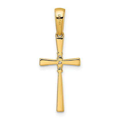 14K Gelbgold Kreuzanhänger mit 0,05 ct. Diamant