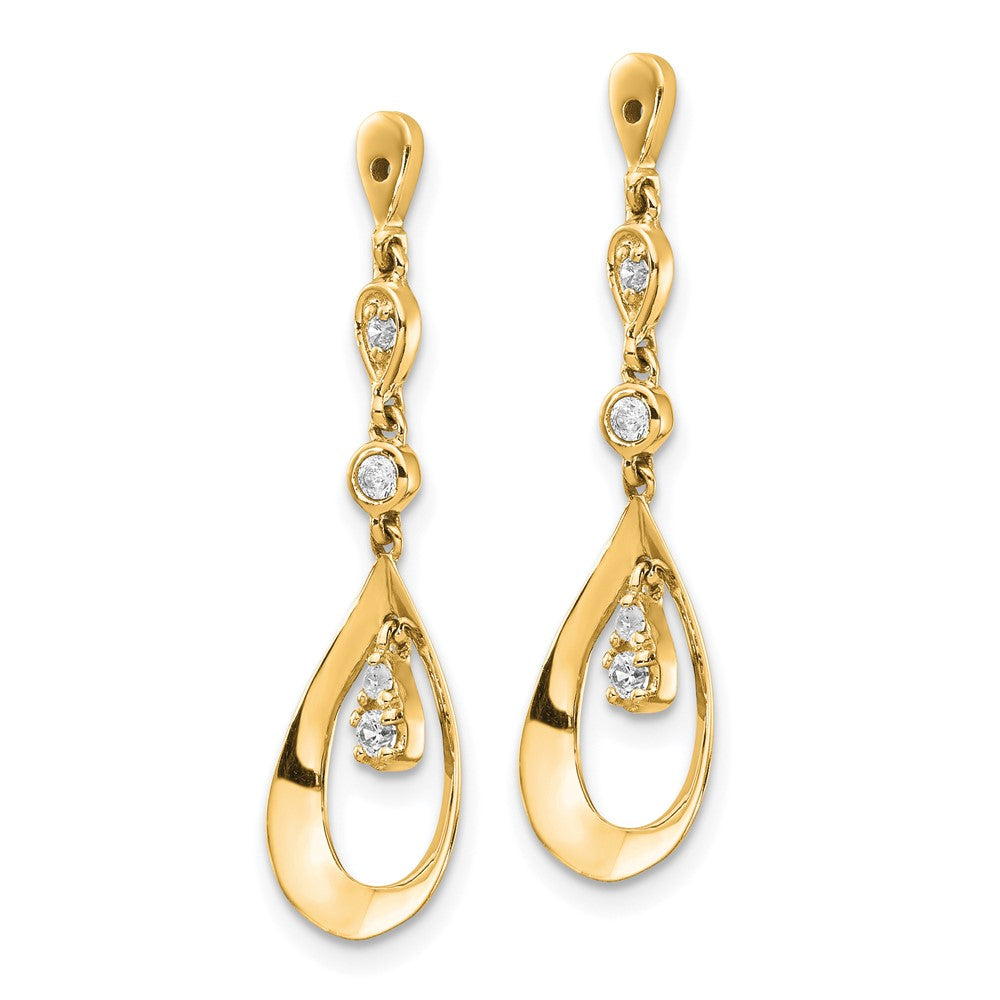 14K Gelbgold Diamant-Tropfen-Ohrring-Jackets, 0,125 Karat