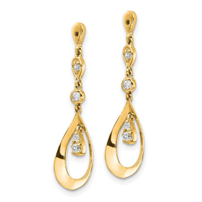 14K Gelbgold Diamant-Tropfen-Ohrring-Jackets, 0,125 Karat