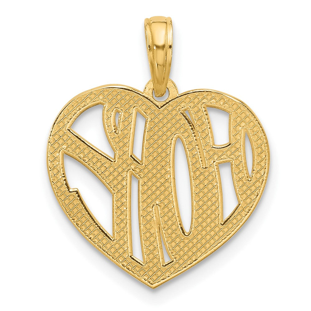 14K Gelbgold Polierter HOPE Herz-Charm