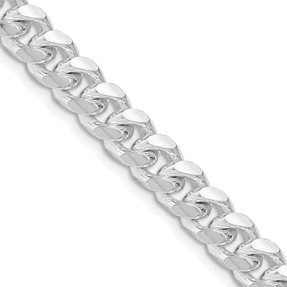 Sterlingsilber Rhodiniert 7.35mm Gewölbt mit Seite Diamantiert Panzer 26 Zoll Kette