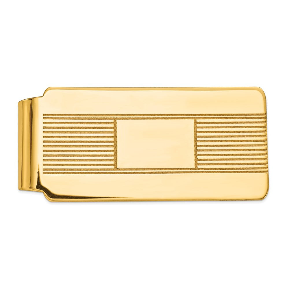 14K Gelbgold Herren Gravierbar Geldklammer
