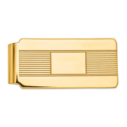 14K Gelbgold Herren Gravierbar Geldklammer