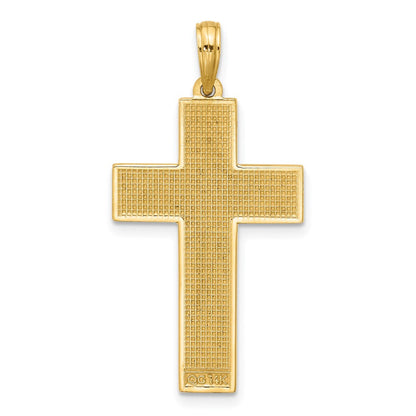 14K Gelbgold Polierter Kreuz-Anhänger