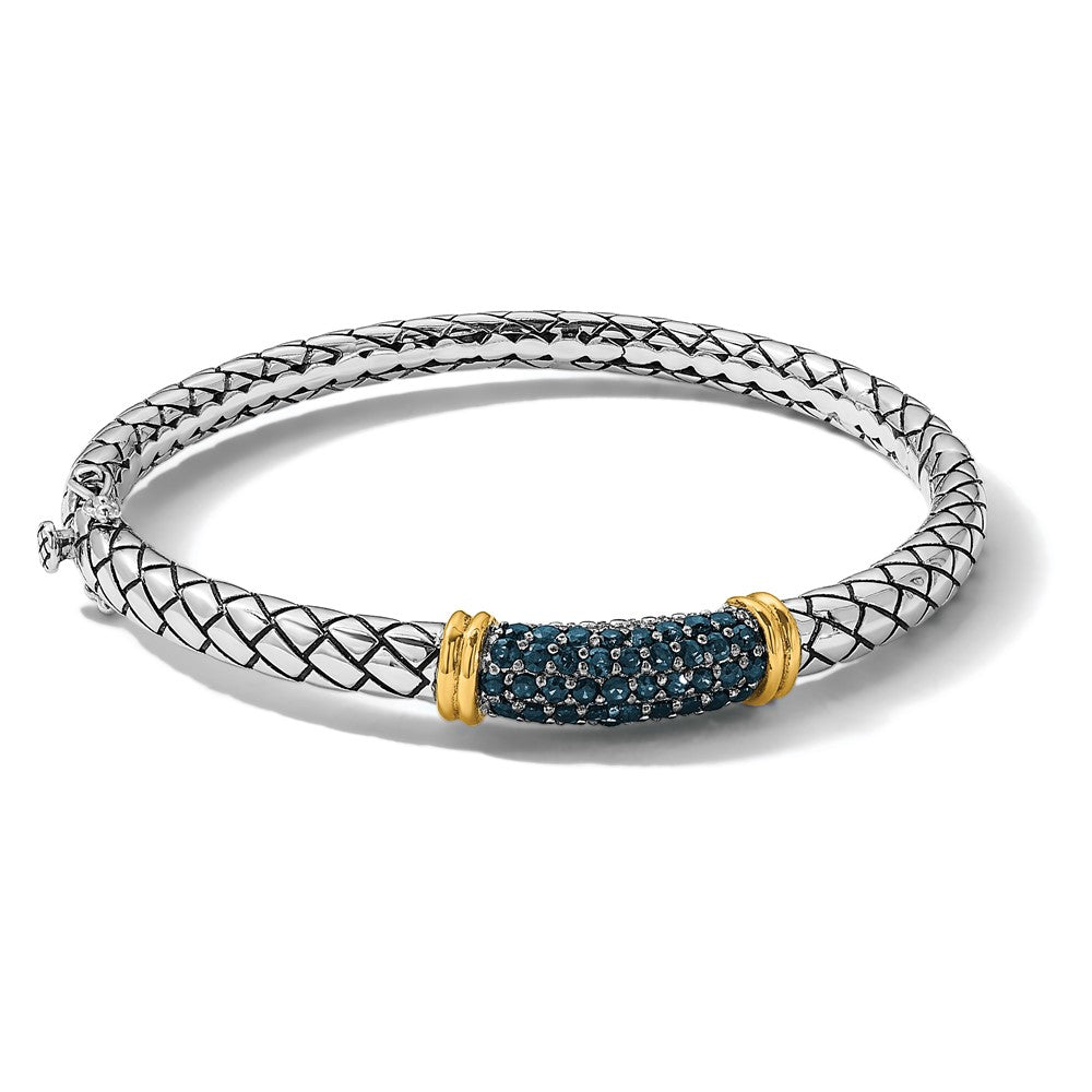 Shey Couture Sterlingsilber Rhodiniert mit 14K Akzente Saphir Armreif Armband
