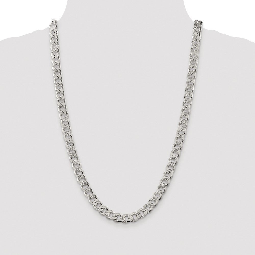 Sterlingsilber Rhodiniert 9.3mm Pavé‚ Panzer 26 Zoll Kette