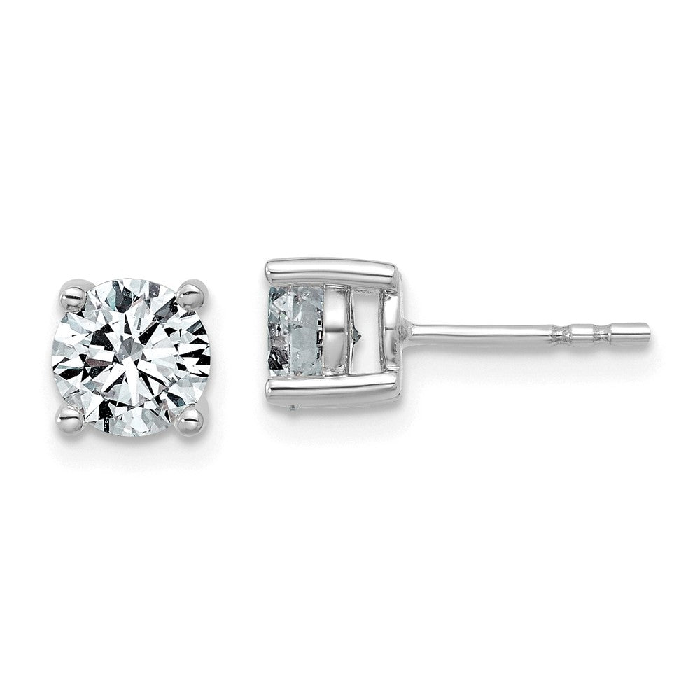 14K Weißgold Ohrstecker mit 1,5 ct. im Labor gezüchteten Diamanten, Rund, VS/SI+ G+, komplette Vierkrappenfassung, leichte Ausführung