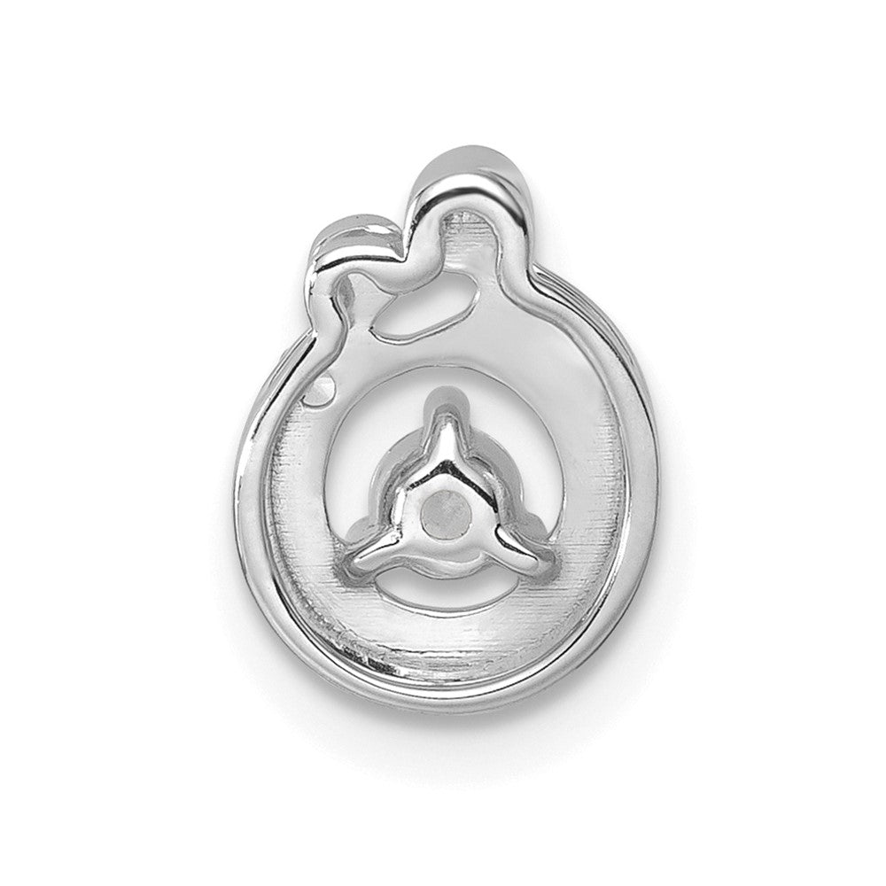 14K Weißgold 1 Synthetisch Geburtsstein und Diamant. Mutter/child Kette Anhänger