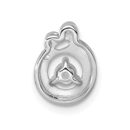 14K Weißgold 1 Synthetisch Geburtsstein und Diamant. Mutter/child Kette Anhänger