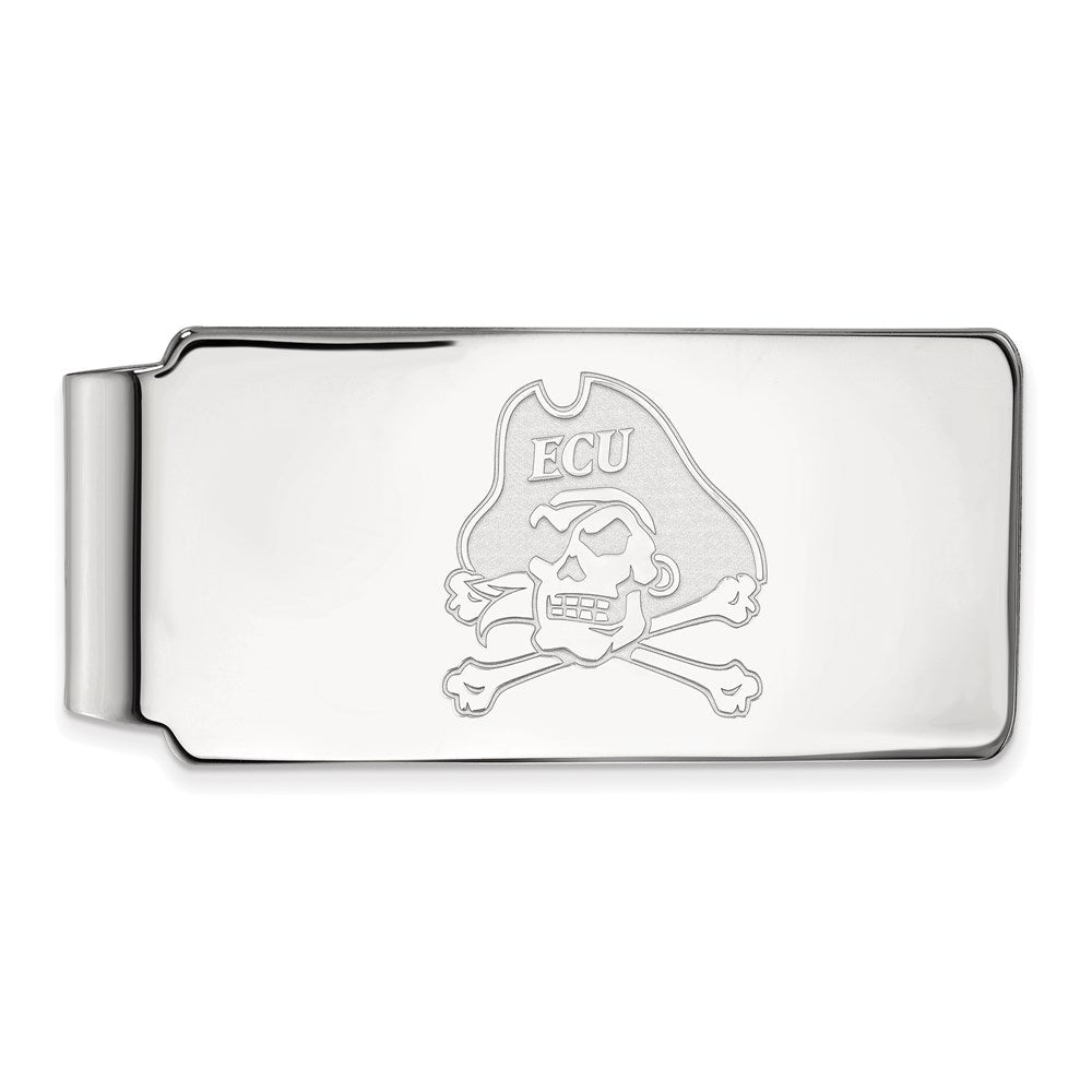 14K Weißgold Logoart Ost Carolina University Pirat Geldklammer