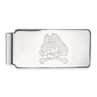 14K Weißgold Logoart Ost Carolina University Pirat Geldklammer