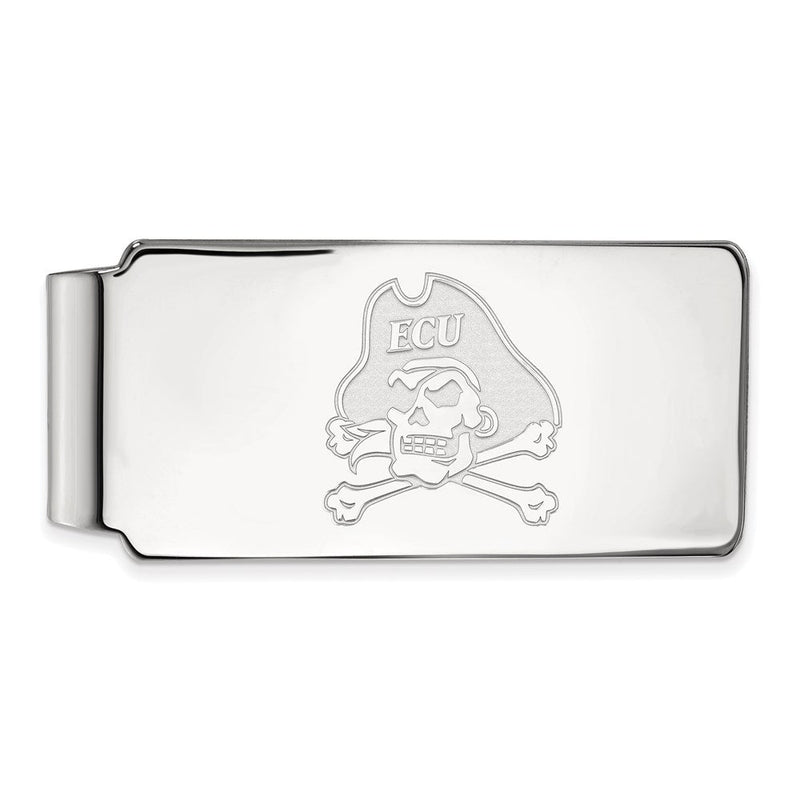14K Weißgold Logoart Ost Carolina University Pirat Geldklammer