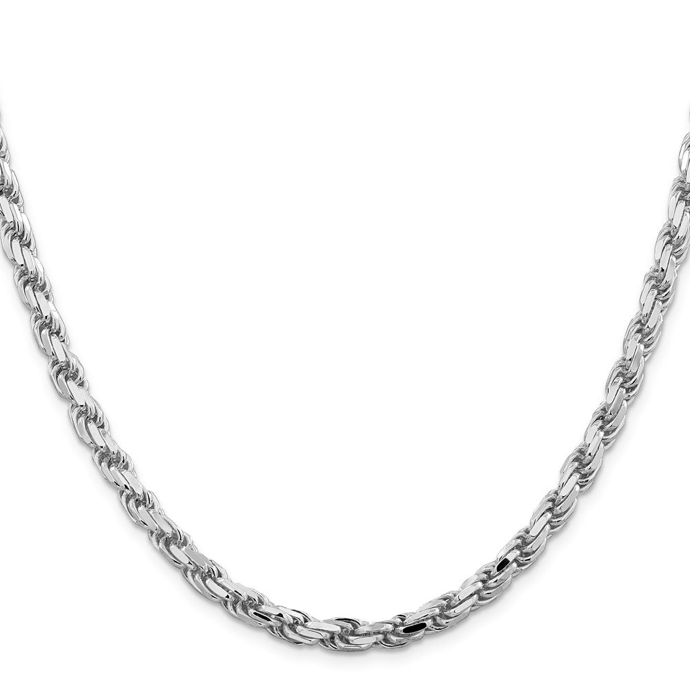 Sterlingsilber Rhodiniert 5.75mm Diamantiert Kordel 30 Zoll Kette
