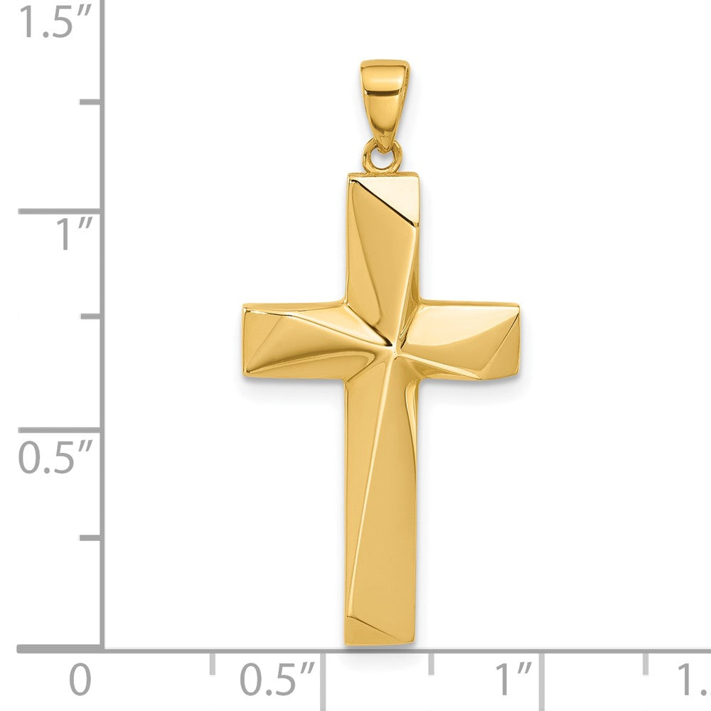 14K Gelbgold Polierter Kreuz-Anhänger