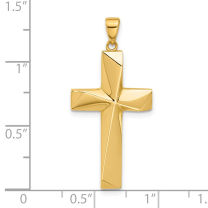 14K Gelbgold Polierter Kreuz-Anhänger