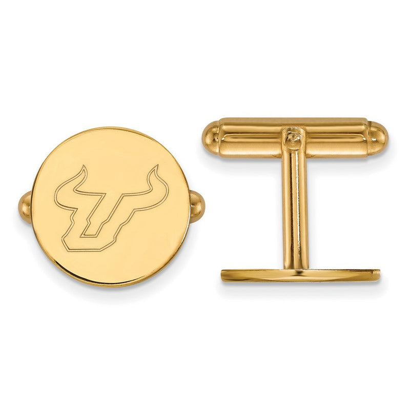 14K Gelbgold Gold Logoart University Of South Florida Bull Manschette Knöpfe