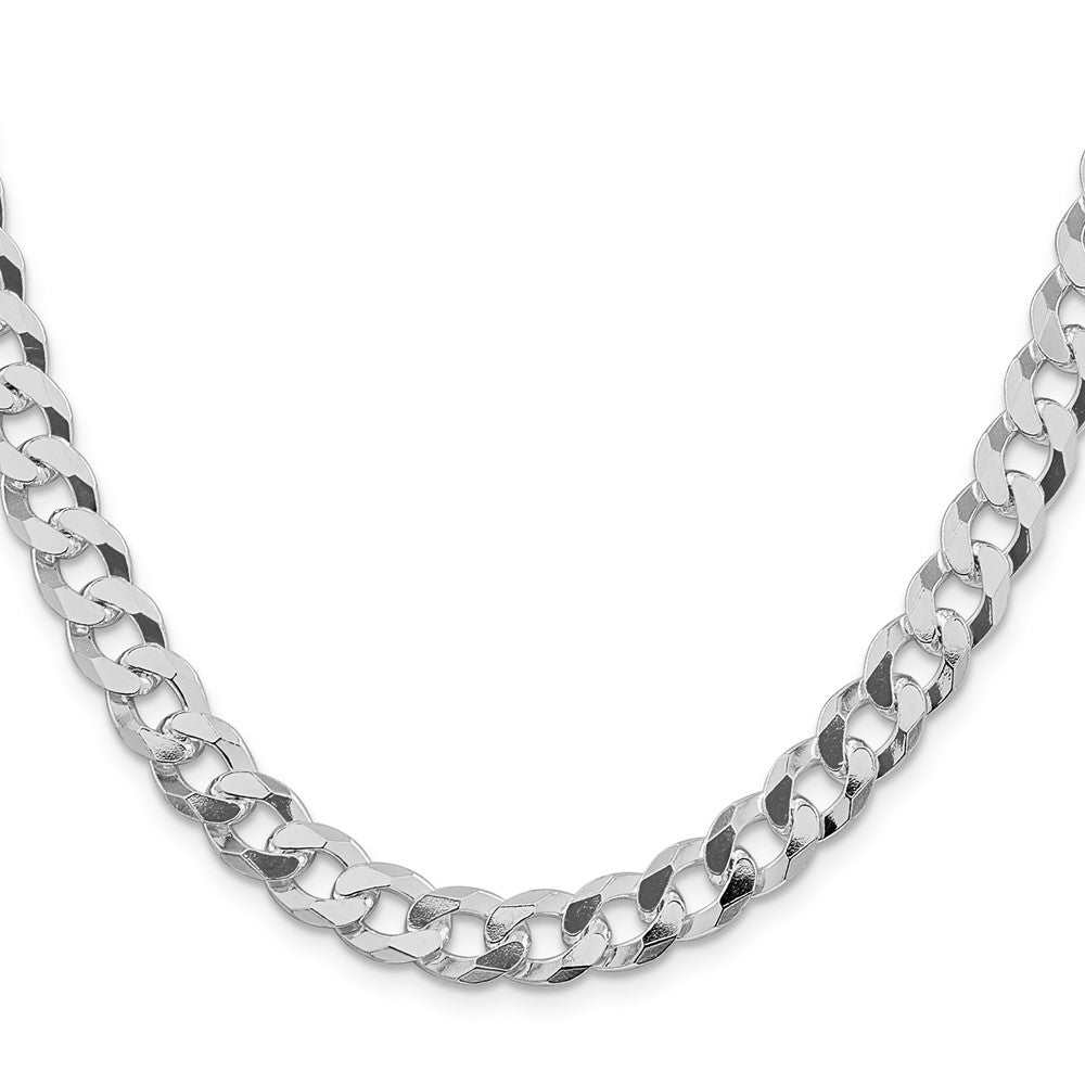 Sterlingsilber Rhodiniert 8.5mm Abgeschrägt Panzer 26 Zoll Kette