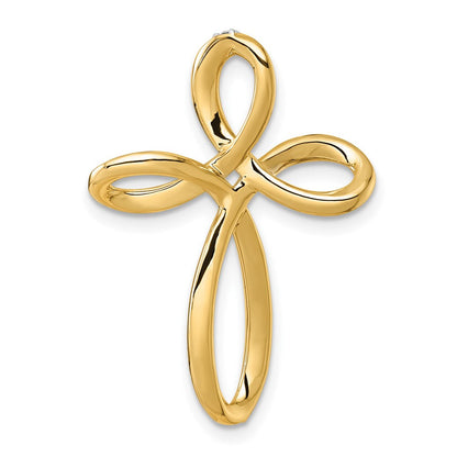 14K Gelbgold 1/3 Karat Diamant Kreuz Omega Anhänger