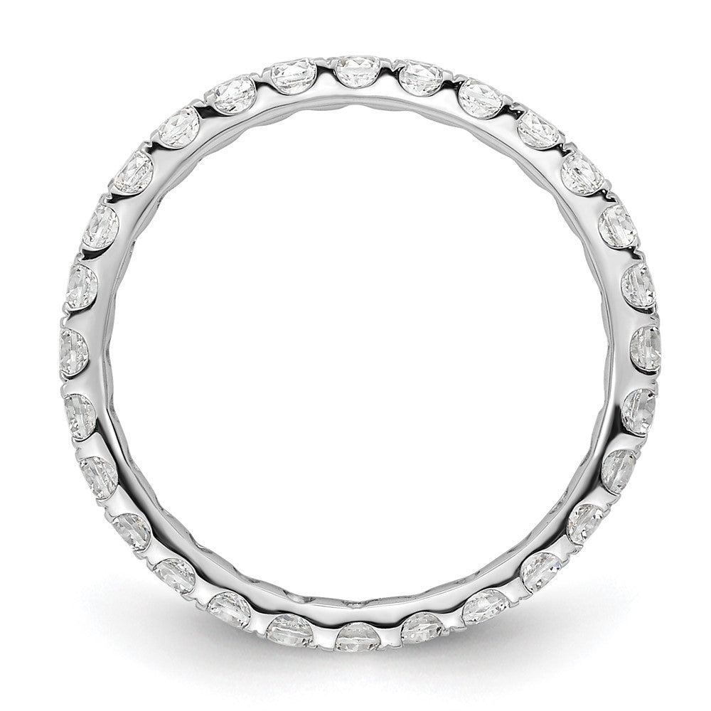 14K Weißgold Poliert Größe 5 U-shared Krappen 1 Karat Diamant Komplett Memoire Ehering Ring