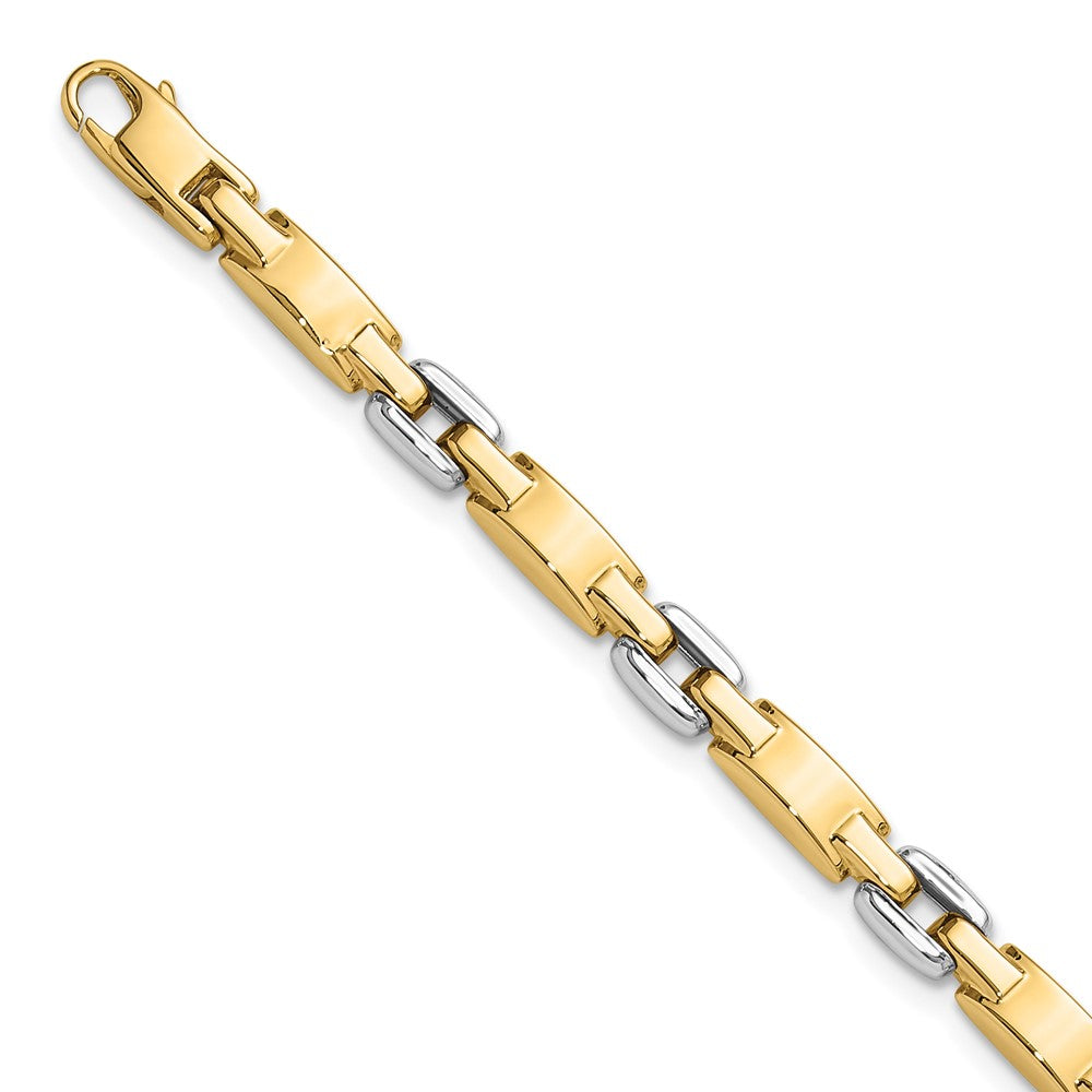 14K Bicolor Gold Bicolor Poliert 4.8mm Fantasieglieder Gliederarmband