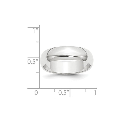 Platin 6mm Halb Rund Featherweight Ehering Ring