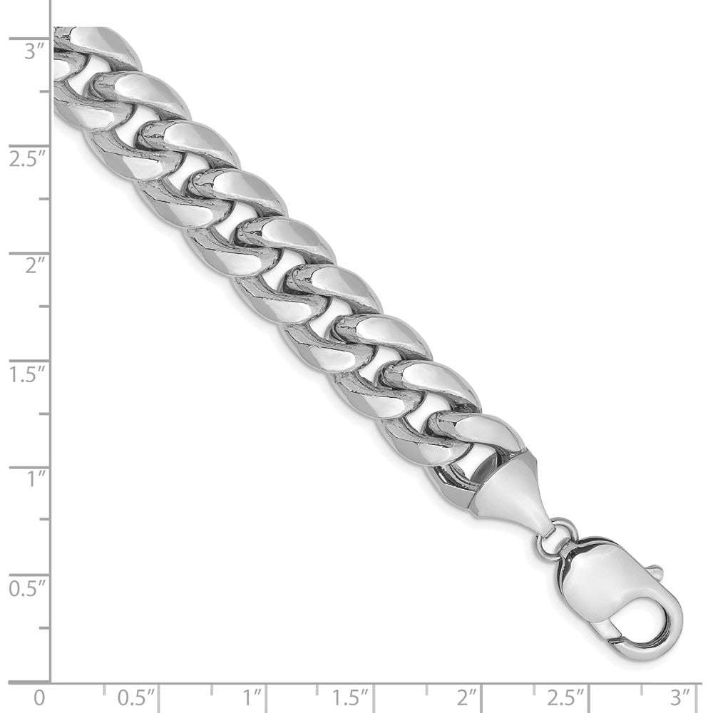 14K Weißgold 11mm Halbmassiv Miami Kubanisch Gliederarmband
