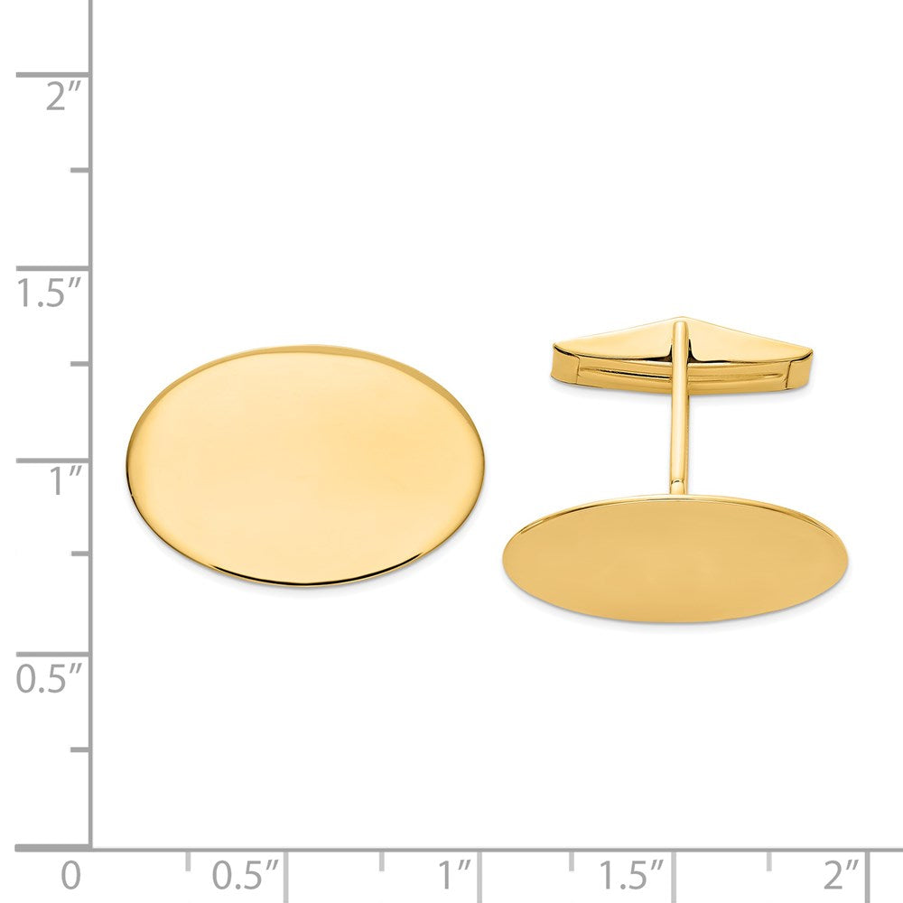14K Gelbgold Herren Oval Manschette Knöpfe