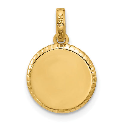 14K Gelbgold Fancy-Charm „Kuchen" rot emailliert
