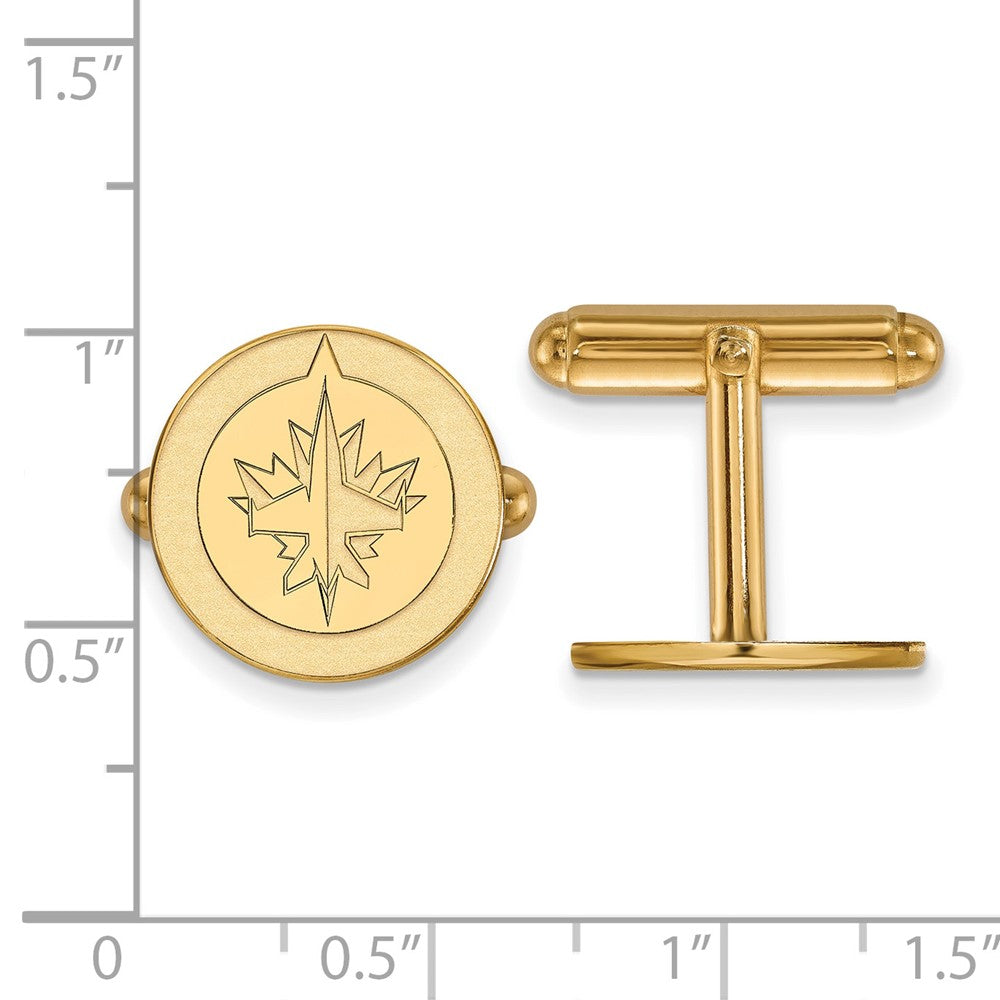 14K Gelbgold Gold Nhl Logoart Winnipeg Jets Manschette Knöpfe