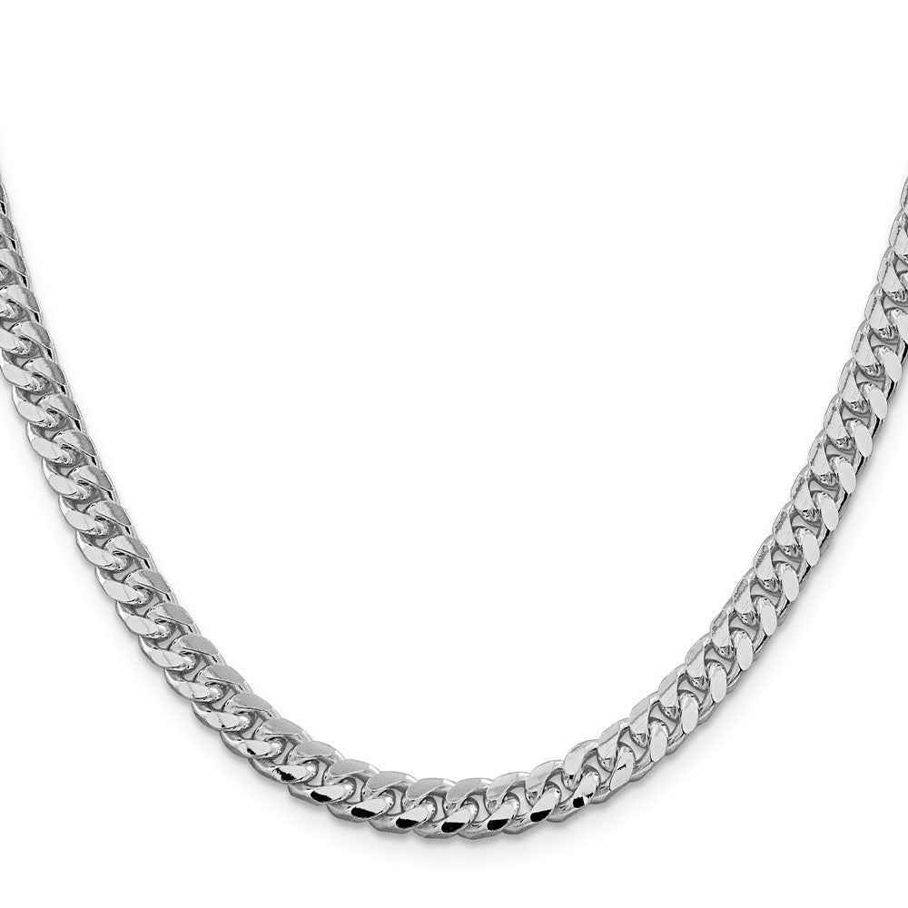 Sterlingsilber Rhodiniert 6mm Gewölbt mit Seite Diamantiert Panzer 26 Zoll Kette