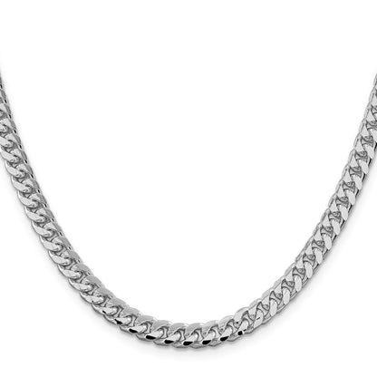Sterlingsilber Rhodiniert 6mm Gewölbt mit Seite Diamantiert Panzer 26 Zoll Kette