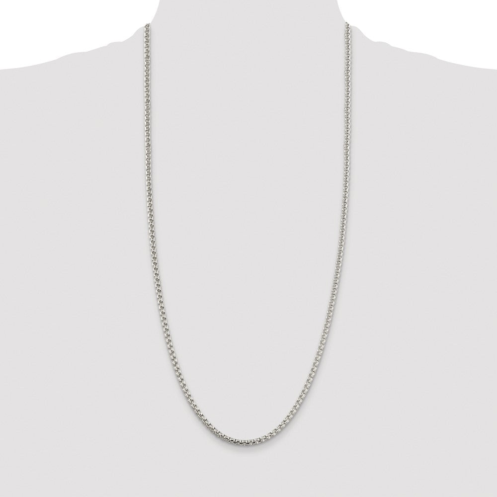 Sterlingsilber Rhodiniert 3.6mm Rund Venezianer 30 Zoll Kette