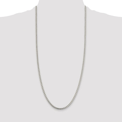 Sterlingsilber Rhodiniert 3.6mm Rund Venezianer 30 Zoll Kette