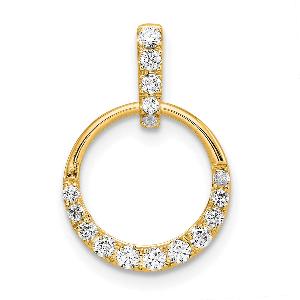 14K Gelbgold Polierter Anhänger mit Kreis-Diamant, 0,25 Karat
