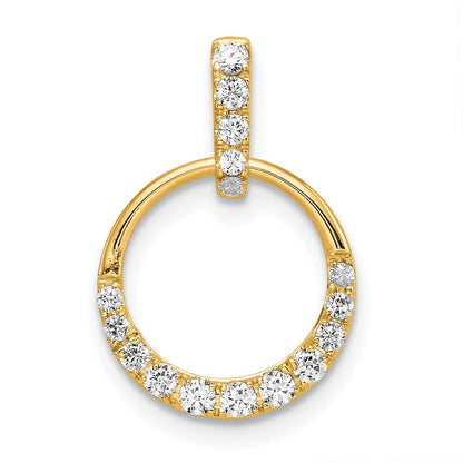 14K Gelbgold Polierter Anhänger mit Kreis-Diamant, 0,25 Karat