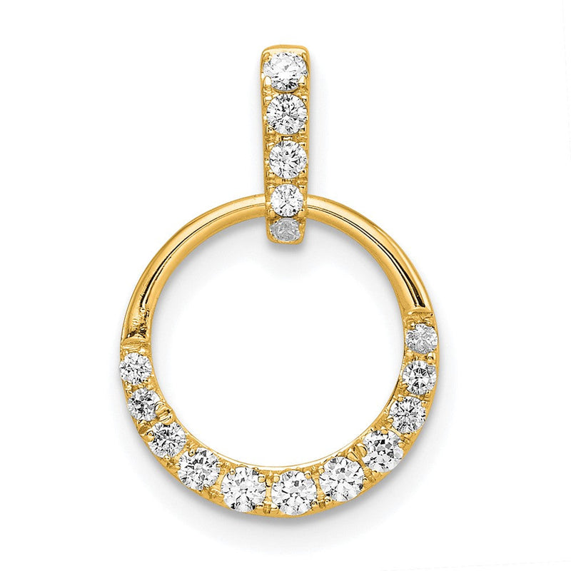 14K Gelbgold Polierter Anhänger mit Kreis-Diamant, 0,25 Karat